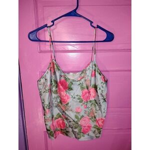 Y2K Vintage Body Chic Floral Cami Camisole Tank Top Pink Green Blue Small
